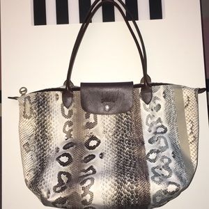 Longchamp Le Pliage RARE Snakeskin Large Tote